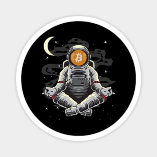 Astronaut Yoga BitCoin BTC To The Moon Crypto Token Cryptocurrency Wallet Birthday Gift For Men Women Kids Magnet